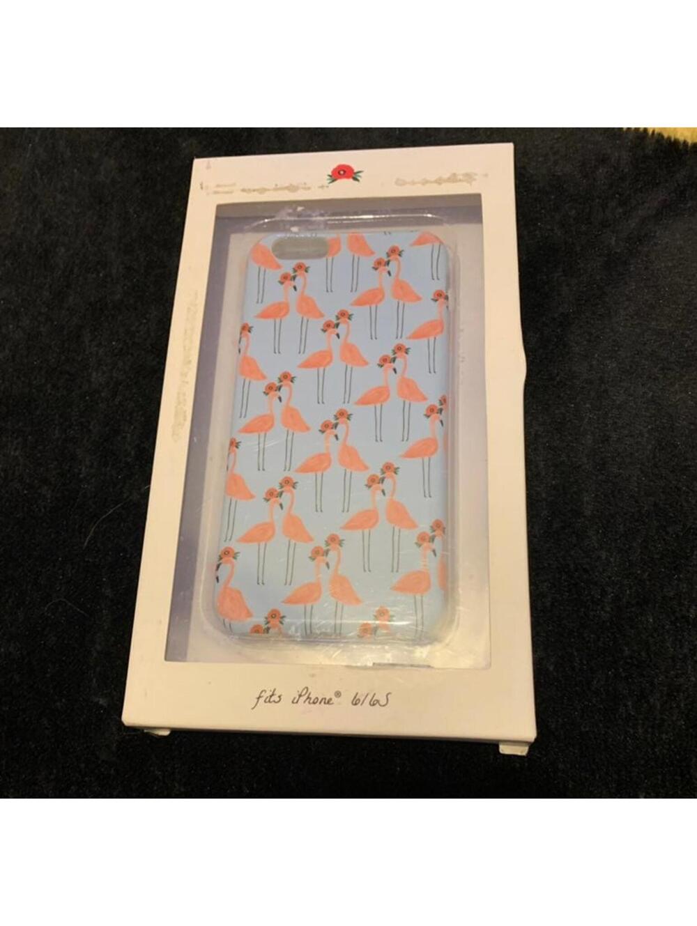 Iphone 6/6s phone case: indigo with pink flamingos